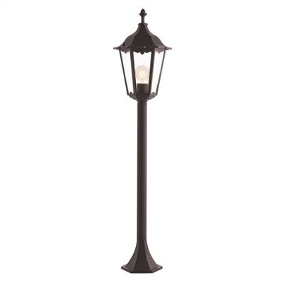 Luminosa Lighting Luminosa Burford 1 Light Outdoor Floor Lamp Matt Black Paint, Glass Ip44, E27