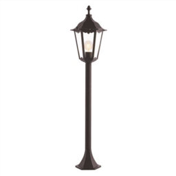 Luminosa Lighting Luminosa Burford 1 Light Outdoor Floor Lamp Matt Black Paint, Glass Ip44, E27