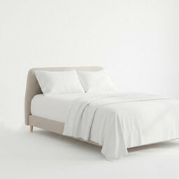 Soft Plain Brushed Cotton Fitted Flat Sheet Matching Pillowcases Set White - thumbnail 2