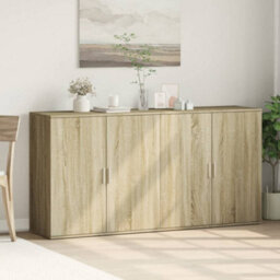 Walplus Sideboards 2 Pcs Sonoma Oak 79X38X80 Cm Engineered Wood - thumbnail 3