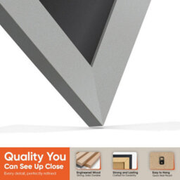 "AK Frames 25X17"" Silver Modern Vinyl Record Frame With Black Mount For 12 Inch Lp Cover & Disc - Overlapped Design" - thumbnail 3
