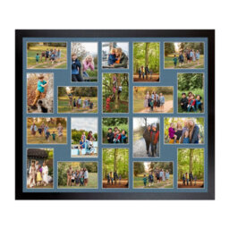 AK Frames 80X70Cm Matte Black Modern Multi Photo Frame With Pompadour Mount - Holds 20 Apertures (18X) 6X4, (2X) 4X4 Photos - thumbnail 1