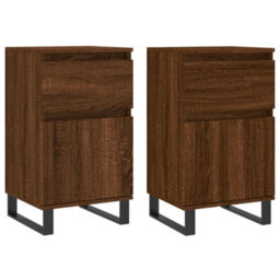 Berkfield Sideboards 2 Pcs Brown Oak 40X35X70 Cm Engineered Wood - thumbnail 2