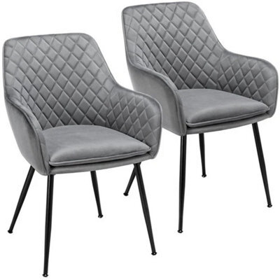 2 Pcs Dining Chairs Velvet Tub Chairs With Soft Padded Backrest And Arms - image 1
