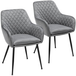 2 Pcs Dining Chairs Velvet Tub Chairs With Soft Padded Backrest And Arms - thumbnail 1