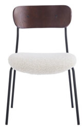 Nordlys Set Of 2 Metal And White Bouclé Dining Chairs Modern Design Style Dining Room - thumbnail 8