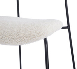Nordlys Set Of 2 Metal And White Bouclé Dining Chairs Modern Design Style Dining Room - thumbnail 9