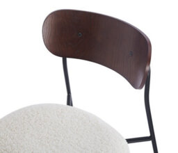 Nordlys Set Of 2 Metal And White Bouclé Dining Chairs Modern Design Style Dining Room - thumbnail 5