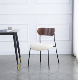 Nordlys Set Of 2 Metal And White Bouclé Dining Chairs Modern Design Style Dining Room - thumbnail 3