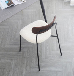 Nordlys Set Of 2 Metal And White Bouclé Dining Chairs Modern Design Style Dining Room - thumbnail 7