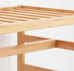 Modcraft Wooden Clothes Rail Garment Rack With Storage Shelves & Pulley Wheels - Natural Wood Coat & Clothes Hanger Stand - thumbnail 6