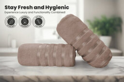 Casabella Bath Sheets 2 Pack Jumbo Bathsheet 90X180 Cm 100% Cotton Towels Quick Dry Super Soft Highly Absorbent Beige - thumbnail 3