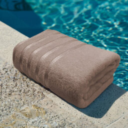 Casabella Bath Sheets 2 Pack Jumbo Bathsheet 90X180 Cm 100% Cotton Towels Quick Dry Super Soft Highly Absorbent Beige - thumbnail 2