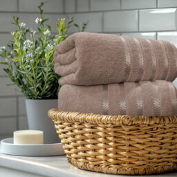 Casabella Bath Sheets 2 Pack Jumbo Bathsheet 90X180 Cm 100% Cotton Towels Quick Dry Super Soft Highly Absorbent Beige - thumbnail 4
