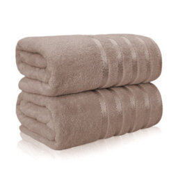 Casabella Bath Sheets 2 Pack Jumbo Bathsheet 90X180 Cm 100% Cotton Towels Quick Dry Super Soft Highly Absorbent Beige - thumbnail 1