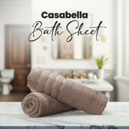 Casabella Bath Sheets 2 Pack Jumbo Bathsheet 90X180 Cm 100% Cotton Towels Quick Dry Super Soft Highly Absorbent Beige - thumbnail 6