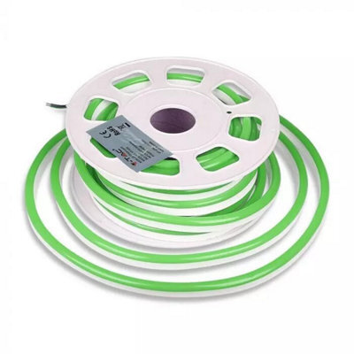 V-Tac Neongr10 Neon Led Rope Light Strip Flexible Green Ip65 24V (10M/roll) 8W/m