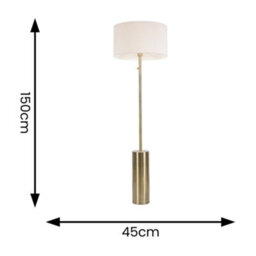 Valuelights Lexy Antique Brass Rotary Dimmer Switch Floor Lamp With Cream Boucle Shade - thumbnail 5
