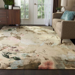 Beige Multi Wool Handmade Luxurious Modern Floral Rug For Living Room And Bedroom-236Cm X 297Cm - thumbnail 1