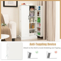 Costway Kitchen Pantry Cabinet 120Cm Food Pantry Cabinet With Doors - thumbnail 8