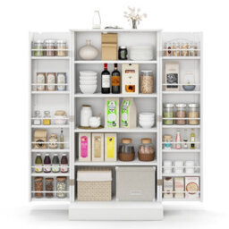 Costway Kitchen Pantry Cabinet 120Cm Food Pantry Cabinet With Doors - thumbnail 2