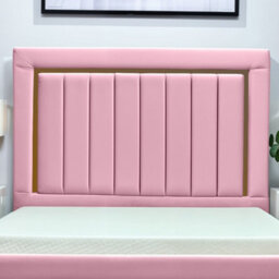 UKBEDFURNITURE Princess Pink Plush Valvet Upholstered Gas Lift Ottoman Storage Bed -  With 48 Inch Headboard - thumbnail 2