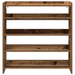 Berkfield Elegant Shoe Rack Brown Oak 80X25X81 Cm Engineered Wood - thumbnail 4