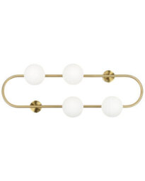 Beliani Wall Lamp Gold Ring With 4 Glass Globe Shades 70Cm Modern Wall Light - thumbnail 2
