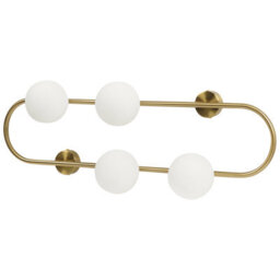 Beliani Wall Lamp Gold Ring With 4 Glass Globe Shades 70Cm Modern Wall Light - thumbnail 3