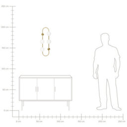 Beliani Wall Lamp Gold Ring With 4 Glass Globe Shades 70Cm Modern Wall Light - thumbnail 8