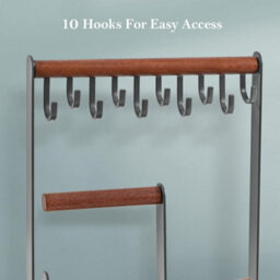 Xample Jewellery Organiser Jewellery Stand Holder, 4 Tiers Jewelry Stands Necklace Organizer Earring Holder, 10 Hooks Jewelry Tower Rack - thumbnail 7