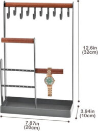 Xample Jewellery Organiser Jewellery Stand Holder, 4 Tiers Jewelry Stands Necklace Organizer Earring Holder, 10 Hooks Jewelry Tower Rack - thumbnail 9