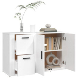 Berkfield Sideboard White 100X33X59.5 Cm Engineered Wood - thumbnail 5