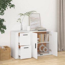 Berkfield Sideboard White 100X33X59.5 Cm Engineered Wood - thumbnail 3