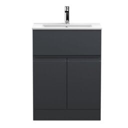 Hudson Reed Urban Soft Black Floor Standing Vanity Unit And Basin With Silent Close, 828 X 610 X 390 - thumbnail 1