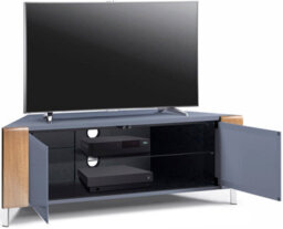 "Mda Designs Corvus Corner-Friendly Grey Oak Beamthru Doors Tv Cabinet For Flat Screen Tvs Up To 50""" - thumbnail 4