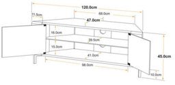 "Mda Designs Corvus Corner-Friendly Grey Oak Beamthru Doors Tv Cabinet For Flat Screen Tvs Up To 50""" - thumbnail 9