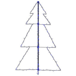 Berkfield Christmas Cone Tree 160 Leds Indoor And Outdoor 78X120 Cm - thumbnail 6