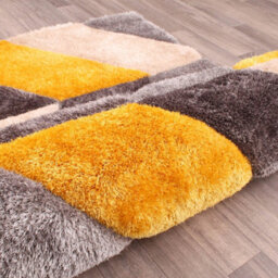 Blazon Ochre 3D Shaggy Rug By Ultimate Rug-80Cm X 150Cm - thumbnail 3