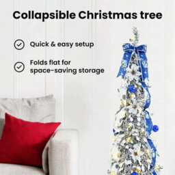 Vidaxl Artificial Christmas Tree With 200 Leds White 210 Cm Pvc - thumbnail 9