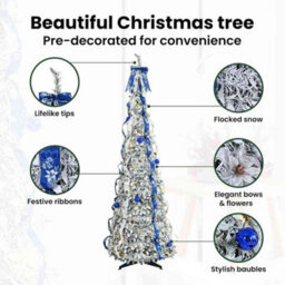 Vidaxl Artificial Christmas Tree With 200 Leds White 210 Cm Pvc - thumbnail 8