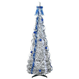Vidaxl Artificial Christmas Tree With 200 Leds White 210 Cm Pvc - thumbnail 4