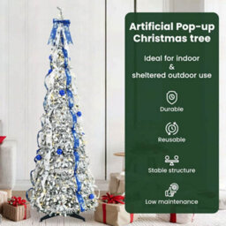 Vidaxl Artificial Christmas Tree With 200 Leds White 210 Cm Pvc - thumbnail 7