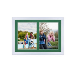 AK Frames 20X14 White Classic Multi Photo Frame With Emerald Mount - Holds 2 Apertures (2X) A4 Photos - thumbnail 1