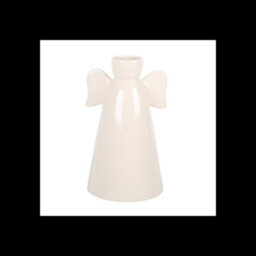 Angel Shaped Ceramic Vase Off White Sculpted Angel Flower Vase - thumbnail 4