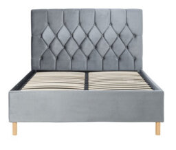 Save On Goods UK 4Ft Small Double Grey Soft Velvet Velour Fabric, Buttoned Upholstered Bed Frame - thumbnail 6