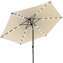 Royalcraft Ivory 2.7M Crank And Tilt Led Strip Parasol (38mm Pole, 8 Ribs) - thumbnail 1
