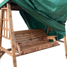 Charles Taylor Deluxe 3 Seater Swing Arbour Outdoor Furniture Fitted Cover Green - thumbnail 1