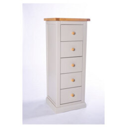 Cabinet Bits Loreo 5 Drawer Narrow Chest Of Drawers Wood Knob - thumbnail 2