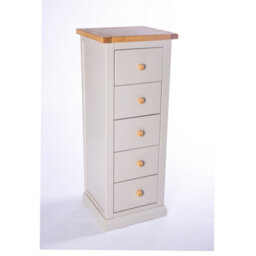 Cabinet Bits Loreo 5 Drawer Narrow Chest Of Drawers Wood Knob - thumbnail 3
